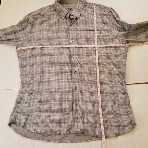 Kuhl Long Sleeve Button Up Men’s Gray Shirt Size Large Flannel Mid Weight - Picture 6 of 7